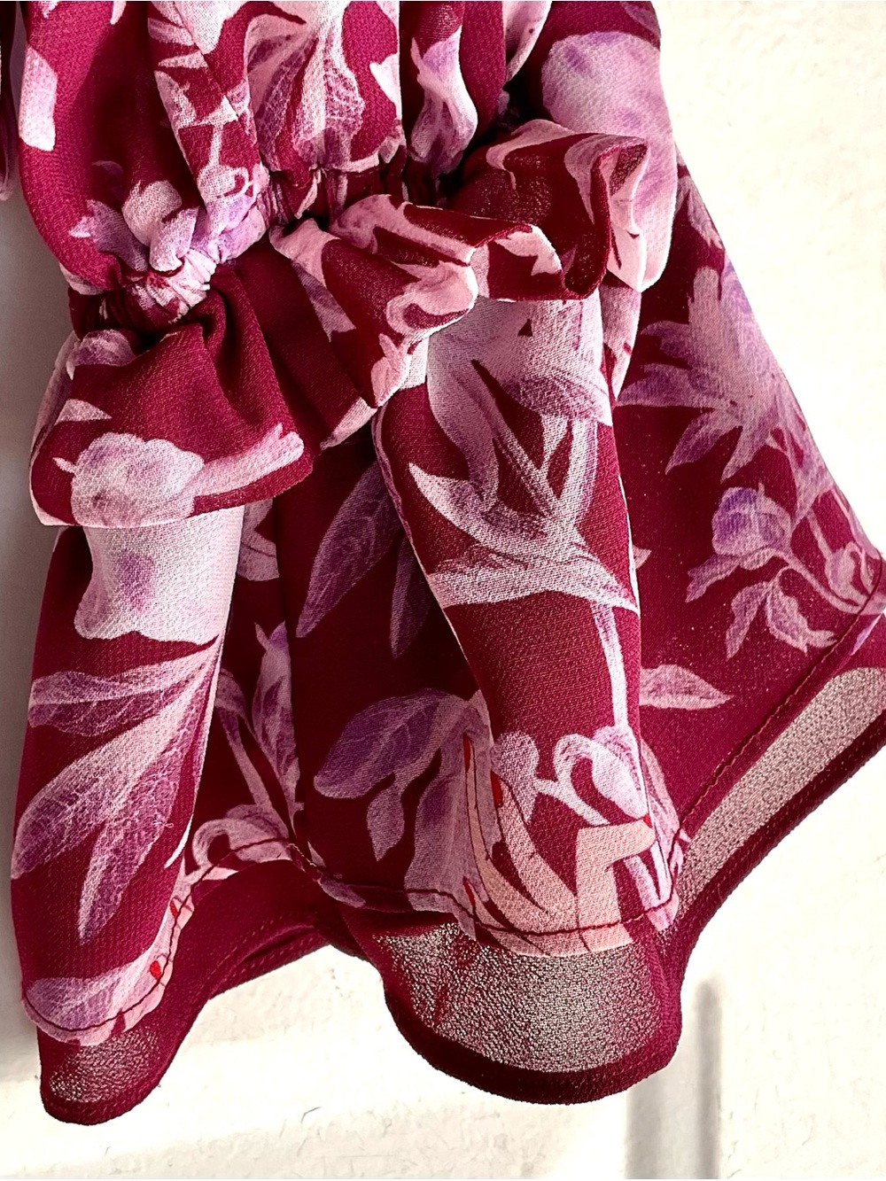 Three Floor β Florry Georgette Asymmetrical Ruffle Choker Blouse Floral 2 - Picture 11 of 17